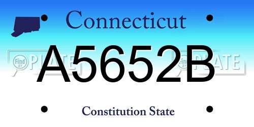 A5652B Connecticut License Plate