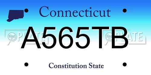 A565TB Connecticut License Plate