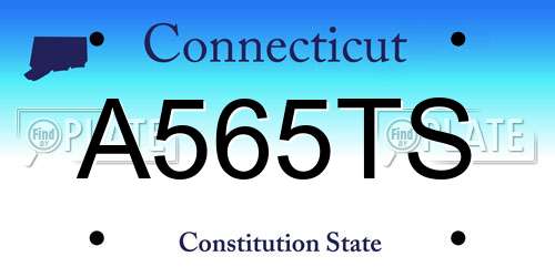 A565TS Connecticut License Plate