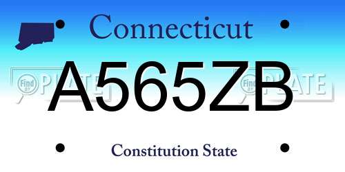 A565ZB Connecticut License Plate