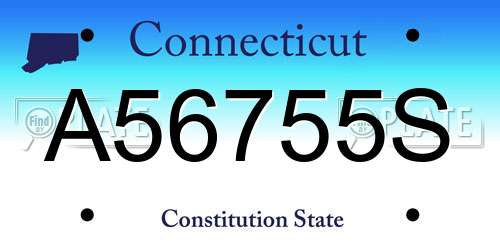 A56755S Connecticut License Plate