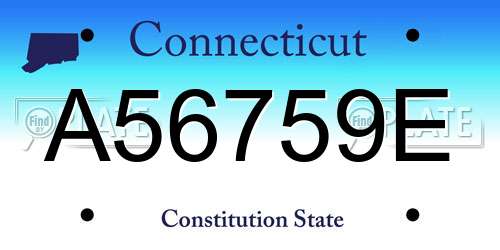A56759E Connecticut License Plate