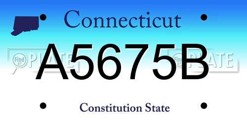 A5675B Connecticut License Plate