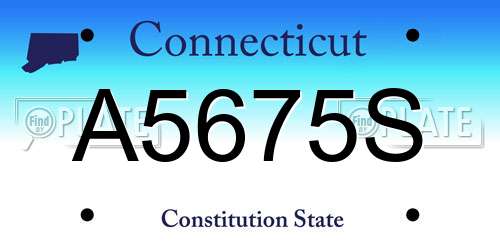 A5675S Connecticut License Plate