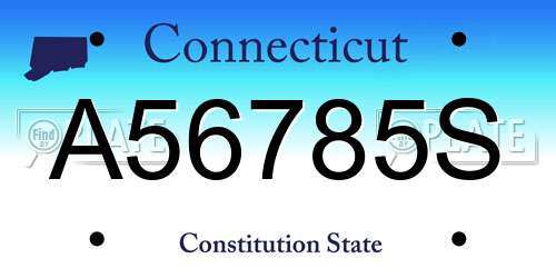 A56785S Connecticut License Plate