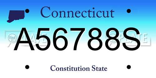 A56788S Connecticut License Plate