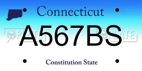 A567BS Connecticut License Plate