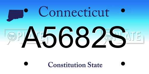 A5682S Connecticut License Plate