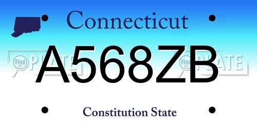 A568ZB Connecticut License Plate