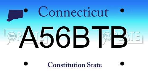 A56BTB Connecticut License Plate