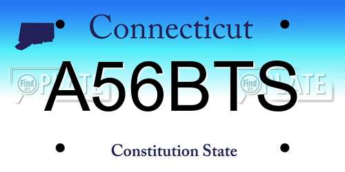 A56BTS Connecticut License Plate