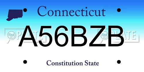 A56BZB Connecticut License Plate