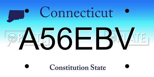 A56EBV Connecticut License Plate