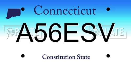 A56ESV Connecticut License Plate