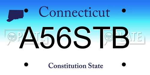 A56STB Connecticut License Plate