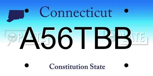 A56TBB Connecticut License Plate