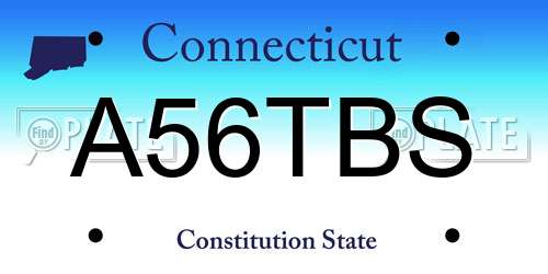 A56TBS Connecticut License Plate