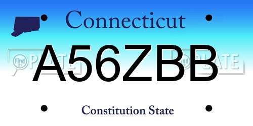 A56ZBB Connecticut License Plate