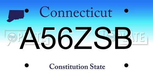 A56ZSB Connecticut License Plate