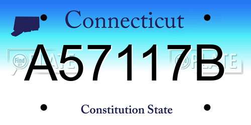 A57117B Connecticut License Plate
