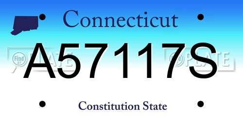 A57117S Connecticut License Plate