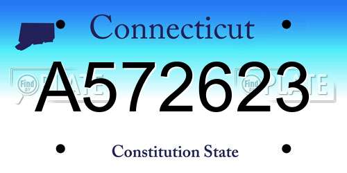 A572623 Connecticut License Plate