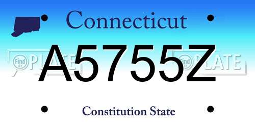 A5755Z Connecticut License Plate
