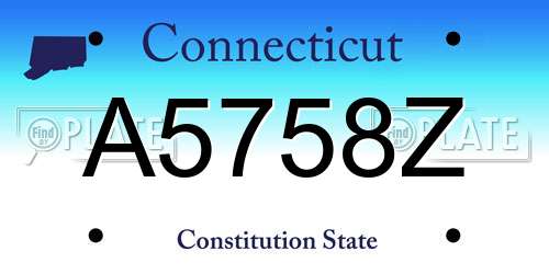 A5758Z Connecticut License Plate
