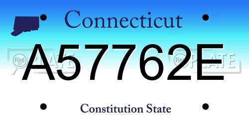 A57762E Connecticut License Plate