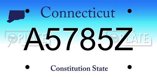 A5785Z Connecticut License Plate