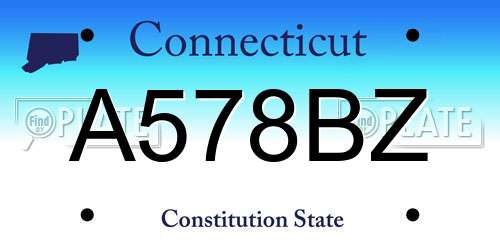 A578BZ Connecticut License Plate
