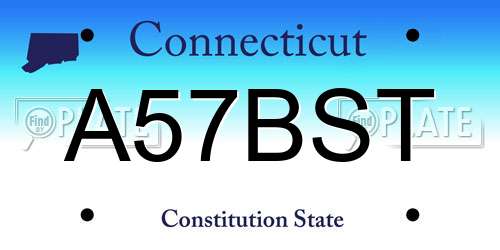 A57BST Connecticut License Plate