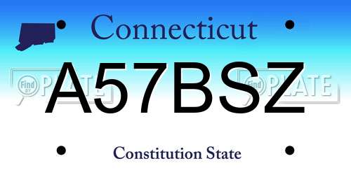 A57BSZ Connecticut License Plate