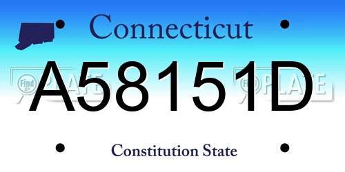 A58151D Connecticut License Plate