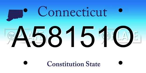 A58151O Connecticut License Plate