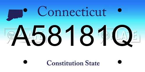A58181Q Connecticut License Plate