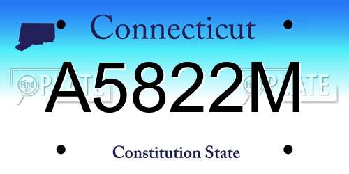 A5822M Connecticut License Plate