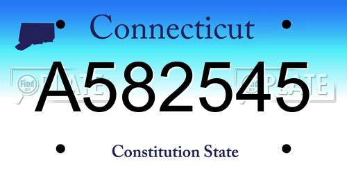 A582545 Connecticut License Plate