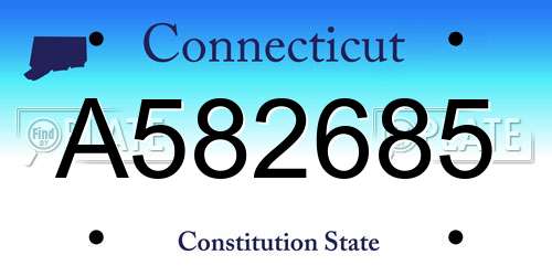 A582685 Connecticut License Plate