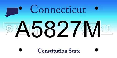 A5827M Connecticut License Plate