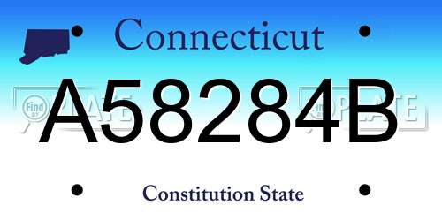 A58284B Connecticut License Plate
