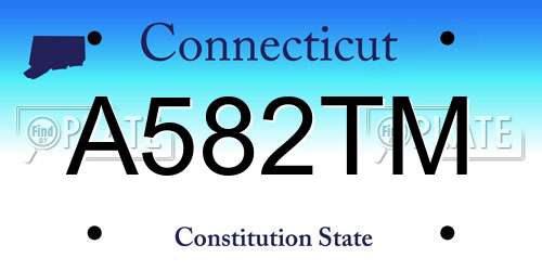 A582TM Connecticut License Plate