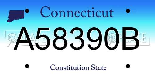 A58390B Connecticut License Plate