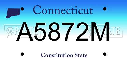A5872M Connecticut License Plate