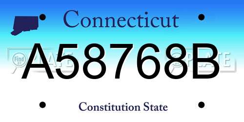 A58768B Connecticut License Plate