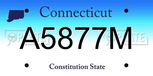 A5877M Connecticut License Plate