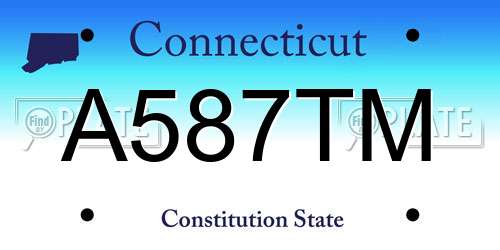 A587TM Connecticut License Plate