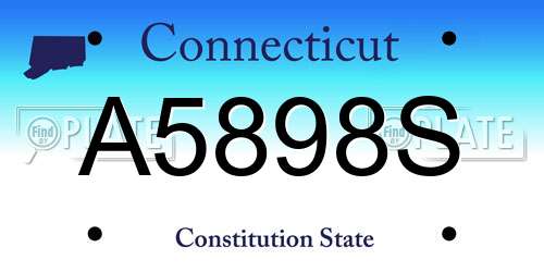 A5898S Connecticut License Plate