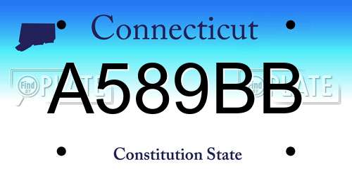 A589BB Connecticut License Plate