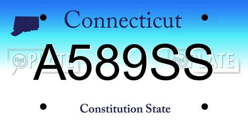A589SS Connecticut License Plate